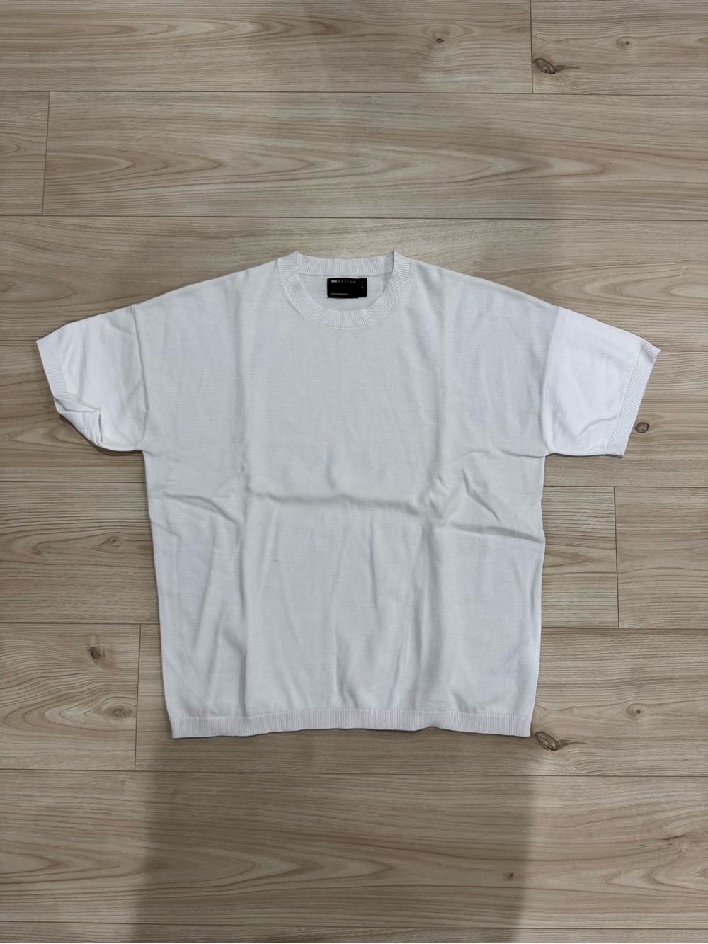 ASOS Men's White Short-Sleeve Knit Crew Neck Tee